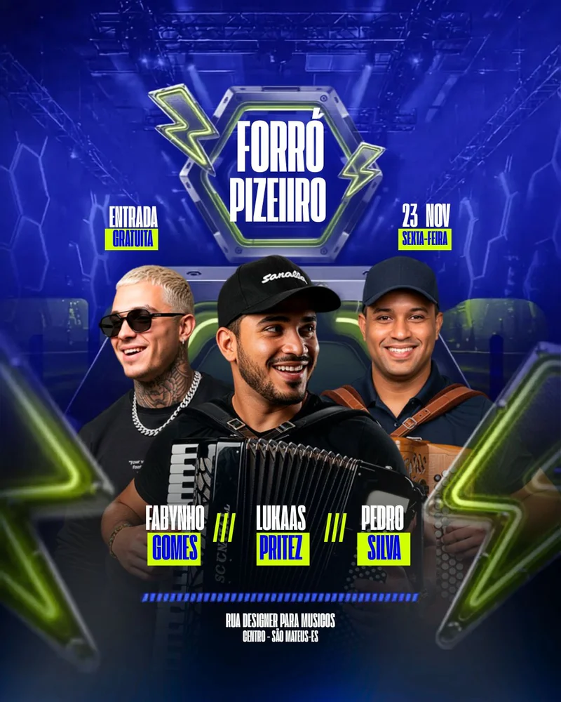 Arte para Músicos | Evento | Forró Pizeiro | Arte Editável Canva Arte para Músicos | Evento | Forró Pizeiro | Arte Editável Canva